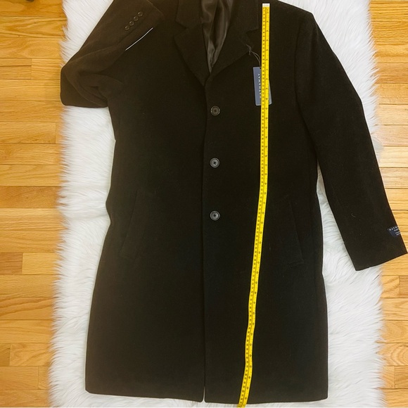 NWT! Mens HATHAWAY PLATINUM Wool & Cashmere Long Coat Heavy Charcoal Gray Sz 40R - Picture 9 of 12